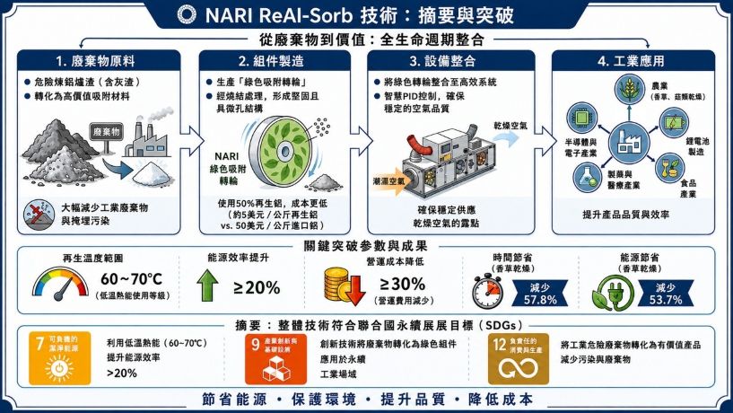 NARI ReAl-Sorb永續循環吸附乾燥系統之技術特點
